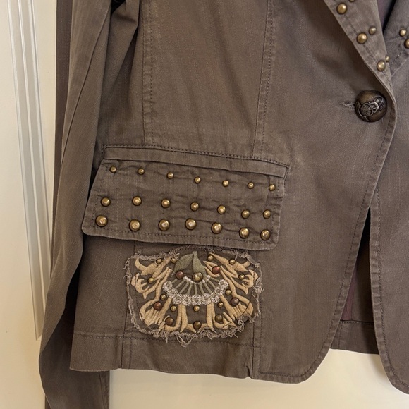 Feline Women's Studded Blazer - Brown - Picture 3 of 5